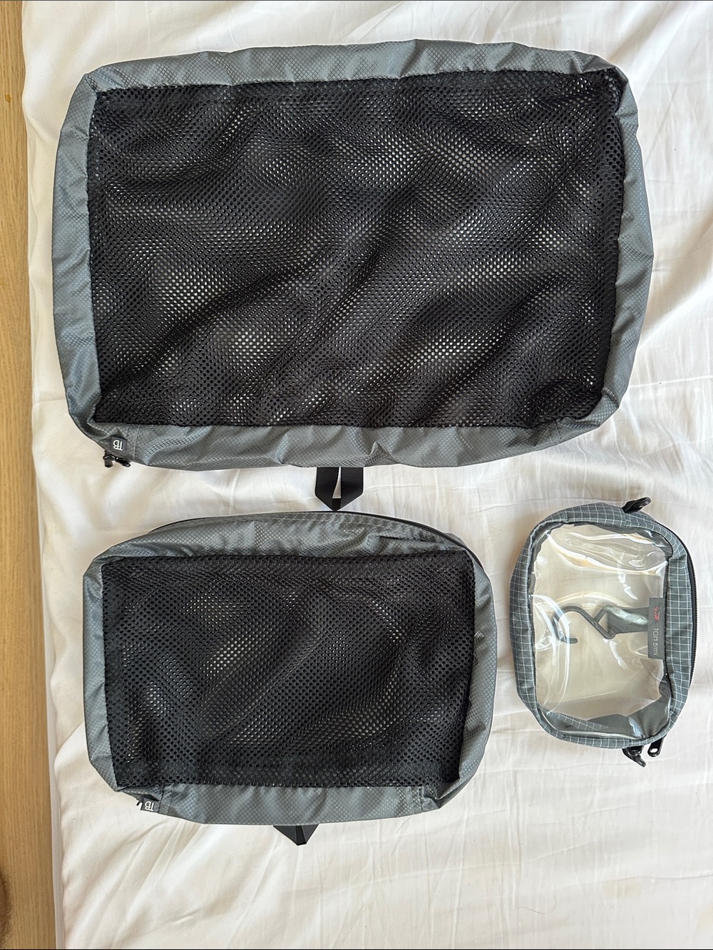 Tom Bihn Synik 30 in Navy + 2 TB packing cubes & 3D Clear Organizer in NW Sky - Picture 8 of 8